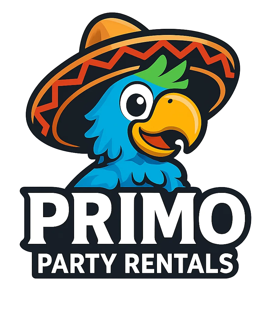 Primo Party Rentals logo - El Paso event rentals for tents, tables, chairs, and games.